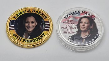 Pair Of Kamala Harris Commerative Coins