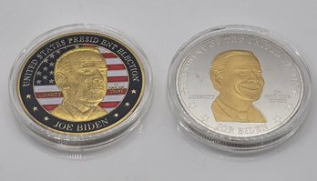 Pair Of Joe Biden Commerative Coins