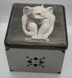 Cute Wooden Gargoyle Trinket Box