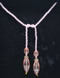 Heidi Daus Shades Of Sparkle Pink Beaded Lariat Necklace