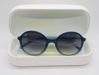 Diane Von Furstenberg Teal Frame Gray Lens Sunglasses With Branded Case