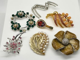 Lot Of 7 Assorted Vintage Brooches