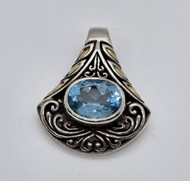 Sky Blue Topaz Pendant In Sterling Silver