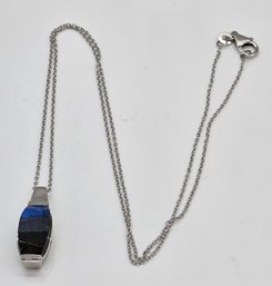 Labradorite Pendant Necklace In Platinum Over Sterling