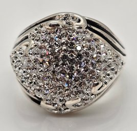 Austrian Crystal Ring In Sterling Silver