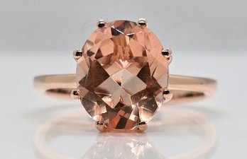 Morganique Quartz Ring In 18k Rose Gold Over Sterling