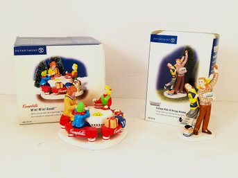 Dept 56 Snow Village M'm! M'm! Good Campbell's & College Kids Kristy Kreme Figurines - W/boxes (lot E)