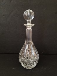 Lovely Vintage Block Crystal Hand Blown Wine Decanter With Stopper Made In Poland