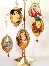 Adorable Set Of Kurt Adler Wizard Of Oz Blown Glass Ornaments With Box  (lot AA-S)