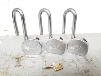 3 American Lock Solid Steel Padlock Keyed Same