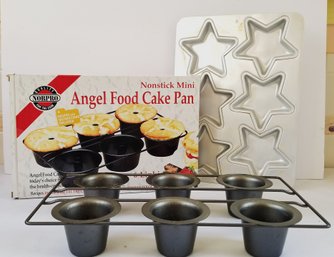 Norpro Angel Food Nonstick Mini Cake Pans, Star Shaped & Oval Shaped Baking Pans