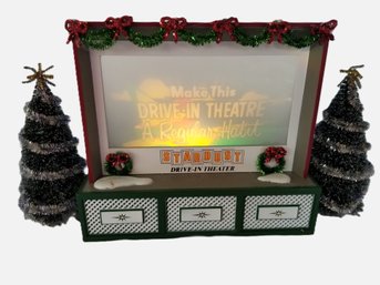 2001 Department 56 Stardust Drive-In Theater Snow Village House Lighted With Box - Retired