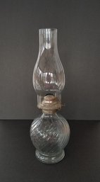 Vintage 70's Kaadan Ltd Clear Glass Hurricane Oil Lamp