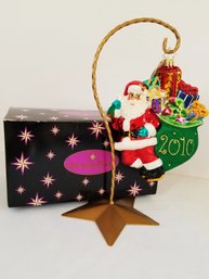 Christopher Radko 'santa's Yearly Rush 2010' Glass Ornament - With Box   (lot 10)