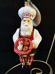 Adorable Christopher Radko 'merry Muffins Santa Clause' Glass Ornament With Box (lot 14)