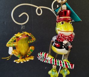 Christopher Radko 'million Dollar Frog' And Christmas Loft 'enamel Frog' Ornaments (lot 17)