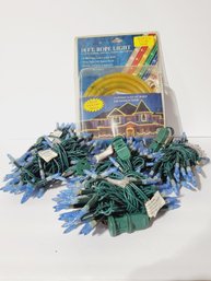 Christmas Holiday Lighting - Five Strands Blue Lights & New Package 18 Foot Rope Lighting