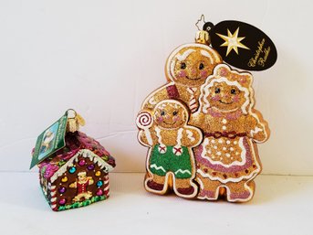 Christopher Radko And Old World Christmas Gingerbread Men Handblown Glass Ornaments With Boxes  (lot 19)