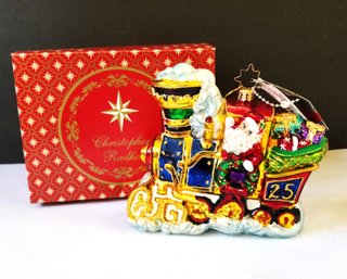 Christopher Radko 'choo-choo Santa' Handblown Glass Ornament With Box (Lot 21)