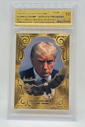 President Trump Gold Trading Card Graded 10 Gem Mint