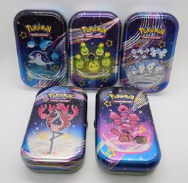 Lot Of 5 Pokemon Tins