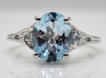 Sky Blue Topaz Ring In Sterling Silver