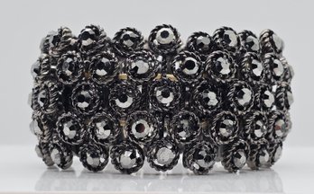 Vintage Glam Goth Black Rhinestone Stretch Bracelet