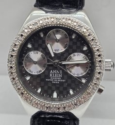 Vintage Anne Klein Diamond Bezel Watch