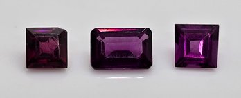 Three Purple Rhodolite