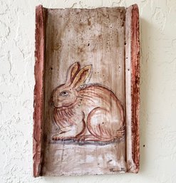 A Glazed Ceramic Rabbit Themed Wall Plaque