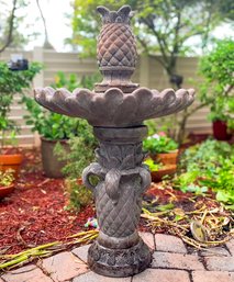 A Cast Stone Garden Fountain In Pineapple Form