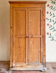 A Vintage Paneled Pine Cabinet - Wonderful Lanai Storage - AS IS