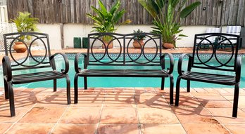 An Outdoor Settee And Chair Set
