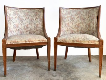 A Pair Of Vintage Mid Century Arm Chairs By Baker Furniture