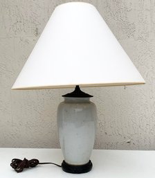 A Vintage Ginger Jar Lamp On Rosewood Base