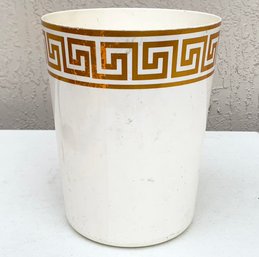 An Elegant Greek Key Wastebasket