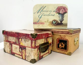 Colorful Decoupage Style Storage Boxes