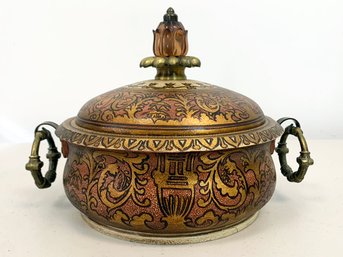 A Middle Eastern Brass Lidded Box