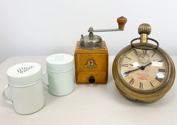 A Brass Alarm Clock By Two's Company And More Vintage Decor