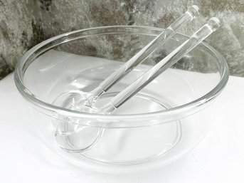 A Fabulous Vintage Lucite Salad Bowl And Utensils