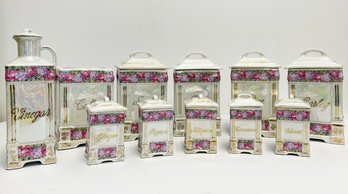 A Vintage Canister Set, Victoria, Czech Porcelain