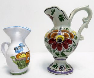 A Pairing Of Majolica And Delft Cruets