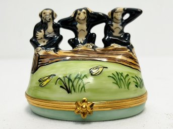 A Limoges Pill Case - Monkey Themed