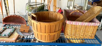 Vintage Baskets, A Wall Pocket, And Assorted Decor
