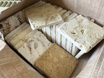 A Box Of 4X4 Travertine Marble Tiles - Great Coasters!