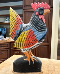 An Artful Rooster Carving