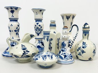 A Collection Of Vintage Delft Ceramics