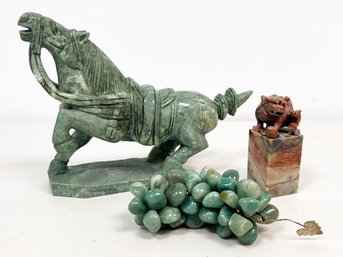 Vintage Jade Marble Asian Carvings And More