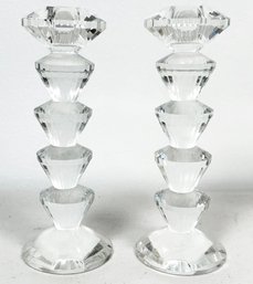 Faceted Crystal Candlesticks By Simon Design