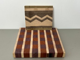 Two Modern Wood Cutting / Cheese Boards